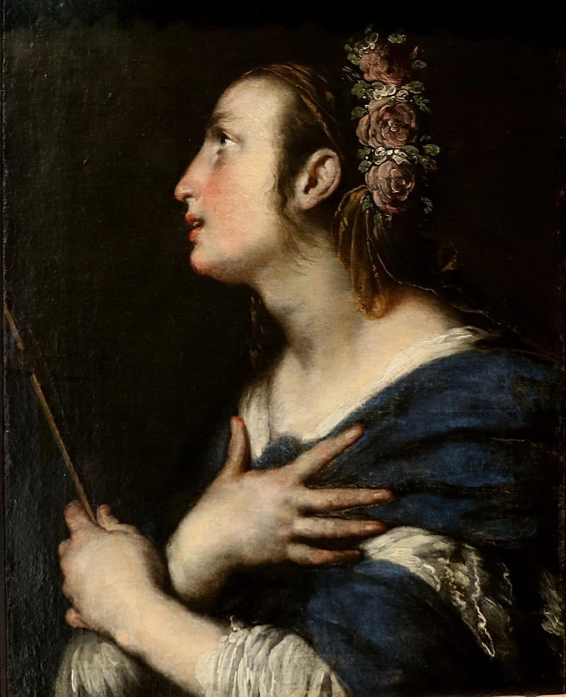 Santa coronata di rose - Musée des Beaux, Arts de Caen