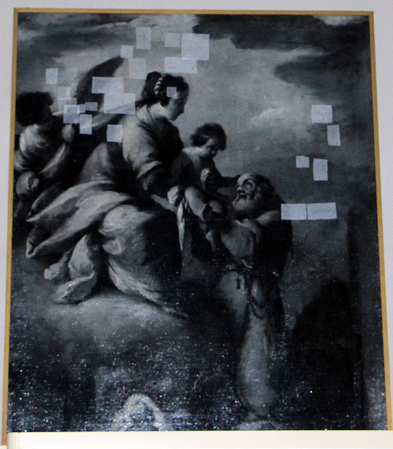 La madonna presenta il bambino a un santo