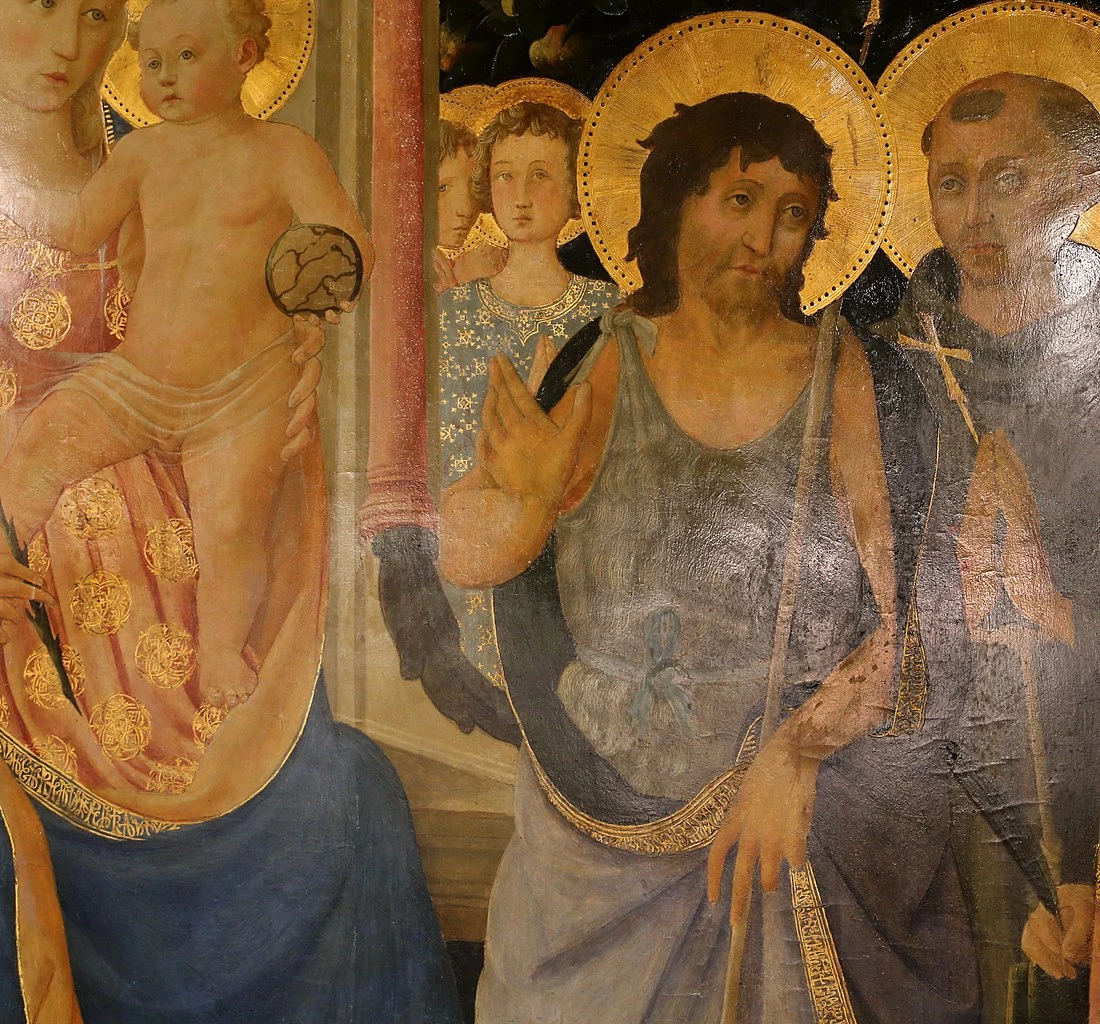 Zanobi Strozzi 23 Madonna col Bambino circondati da santi, Pala di San Girolamo Musée du Petit Palais, Avignon dettaglio 2