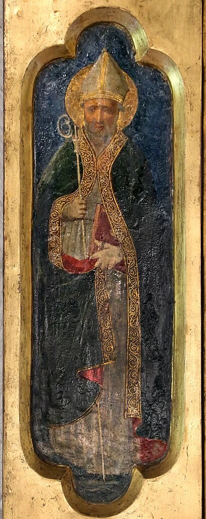 Zanobi Strozzi 25 Madonna col Bambino circondati da santi, Pala di San Girolamo Musée du Petit Palais, Avignon pilastrino 1