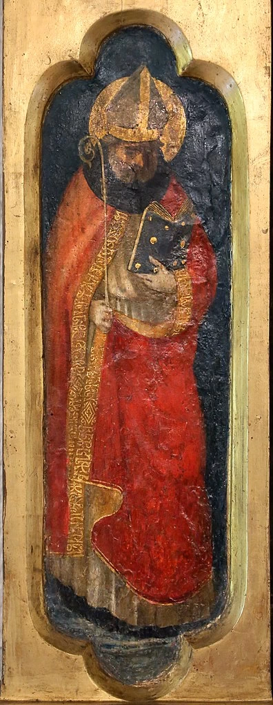 Zanobi Strozzi 26 Madonna col Bambino circondati da santi, Pala di San Girolamo Musée du Petit Palais, Avignon pilastrino 2