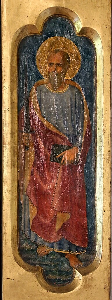 Zanobi Strozzi 28 Madonna col Bambino circondati da santi, Pala di San Girolamo Musée du Petit Palais, Avignon pilastrino 4