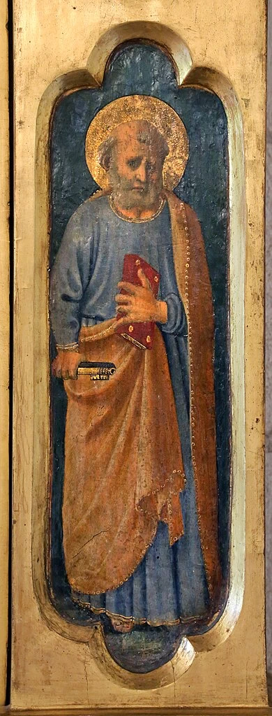 Zanobi Strozzi 29 Madonna col Bambino circondati da santi, Pala di San Girolamo Musée du Petit Palais, Avignon pilastrino 5