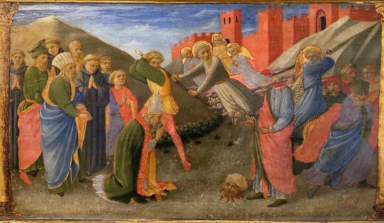 Zanobi Strozzi 35 Madonna col Bambino circondati da santi, Pala di San Girolamo Musée du Petit Palais, Avignon predella, dettaglio 5