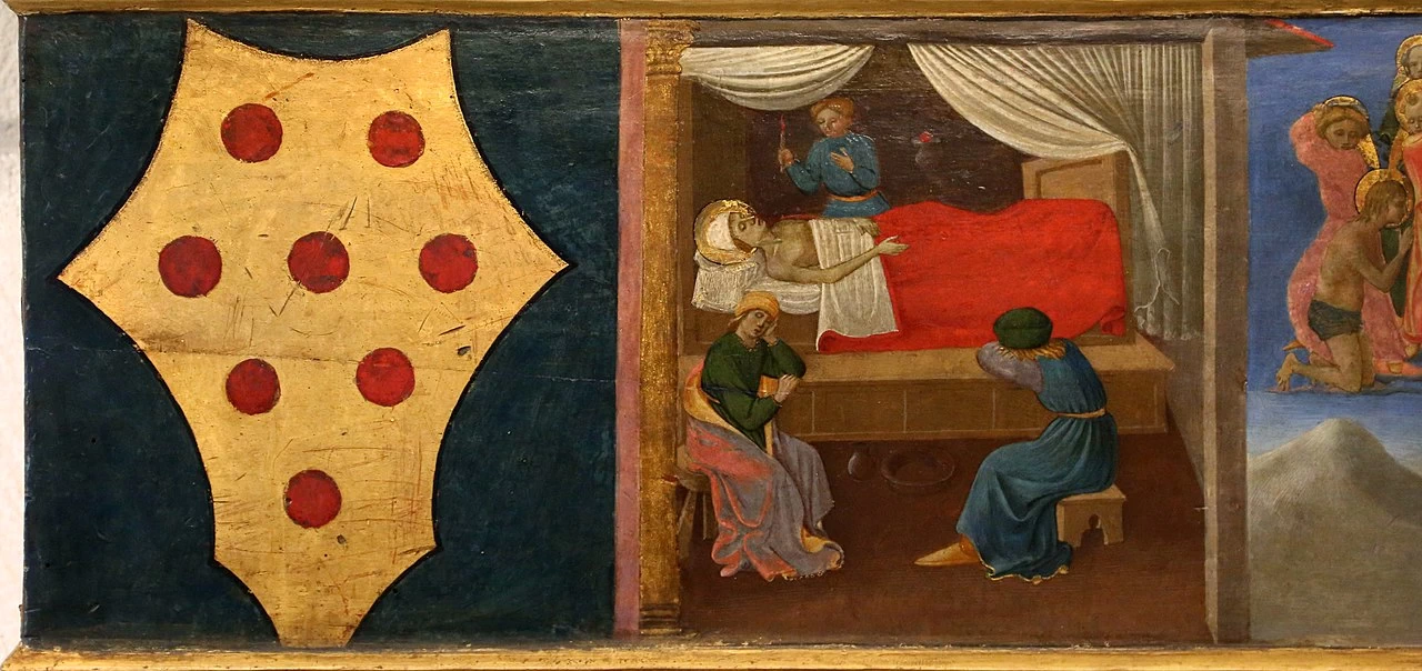 Zanobi Strozzi 39 Madonna col Bambino circondati da santi, Pala di San Girolamo Musée du Petit Palais, Avignon predella, dettaglio