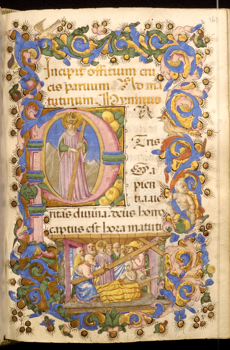 Zanobi Strozzi 61 Foglio del Libro d'Ore di Adimari Iniziale P con Sant'Elena e la Vera Croce Walters Museum, Baltimora