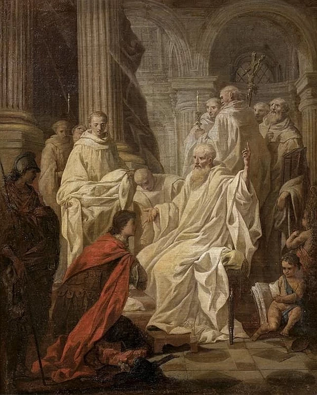 Pierre Subleyras 108 San Benedetto sventa lo stratagemma del re goto Totila attribuito