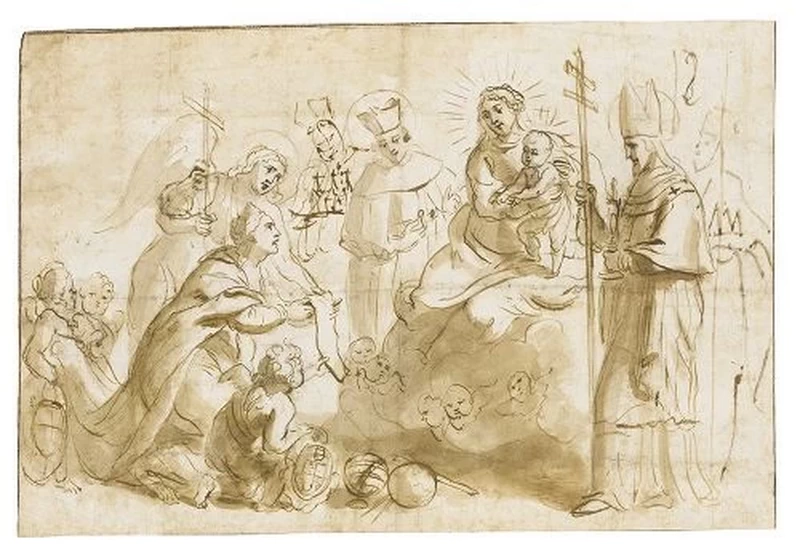 Theodoor van Thulden 136 Maria con Bambino adorata dai santi