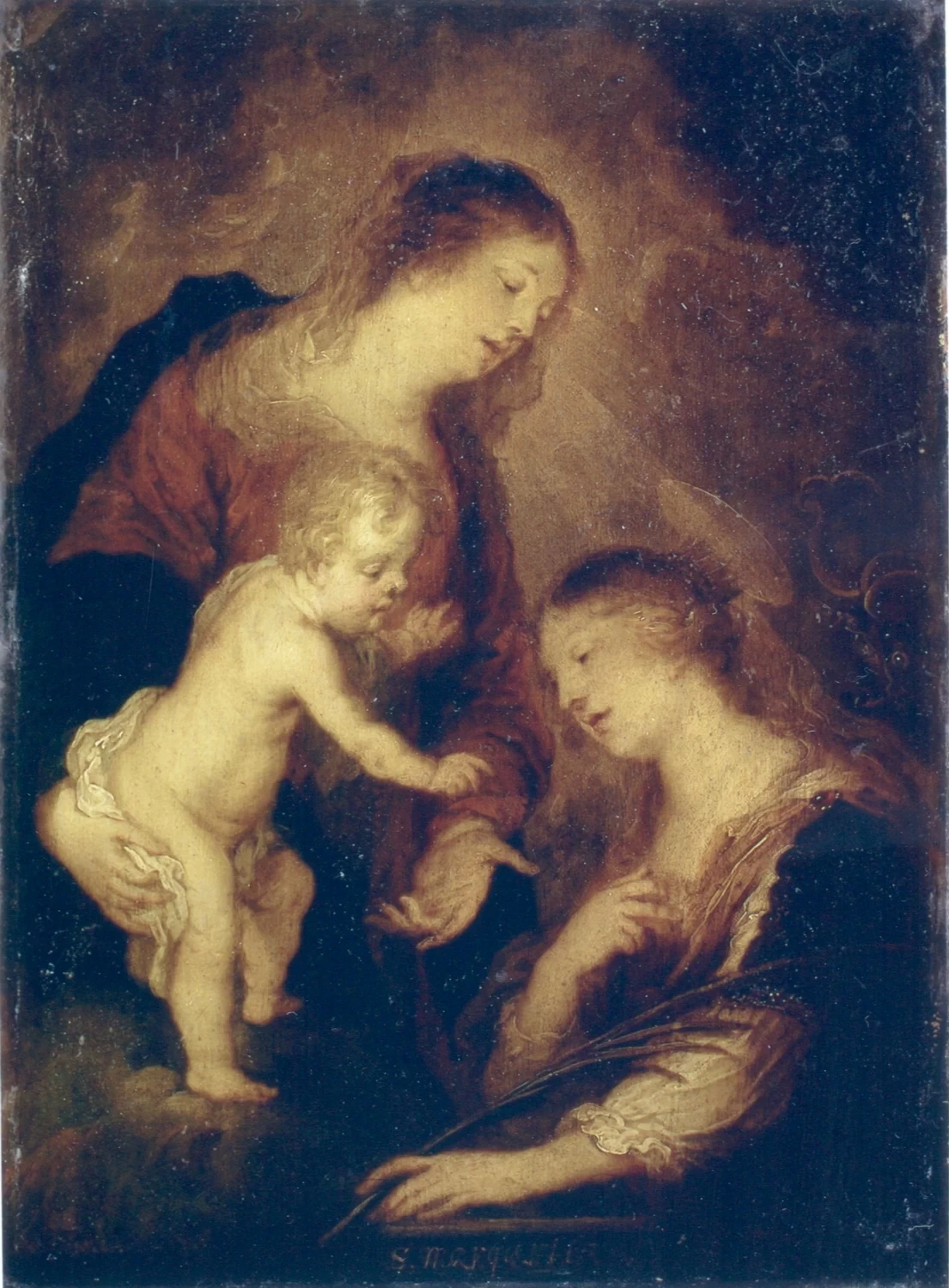 Theodoor van Thulden 68 Maria e il Bambino con Santa Margherita d'Antiochia attribuito
