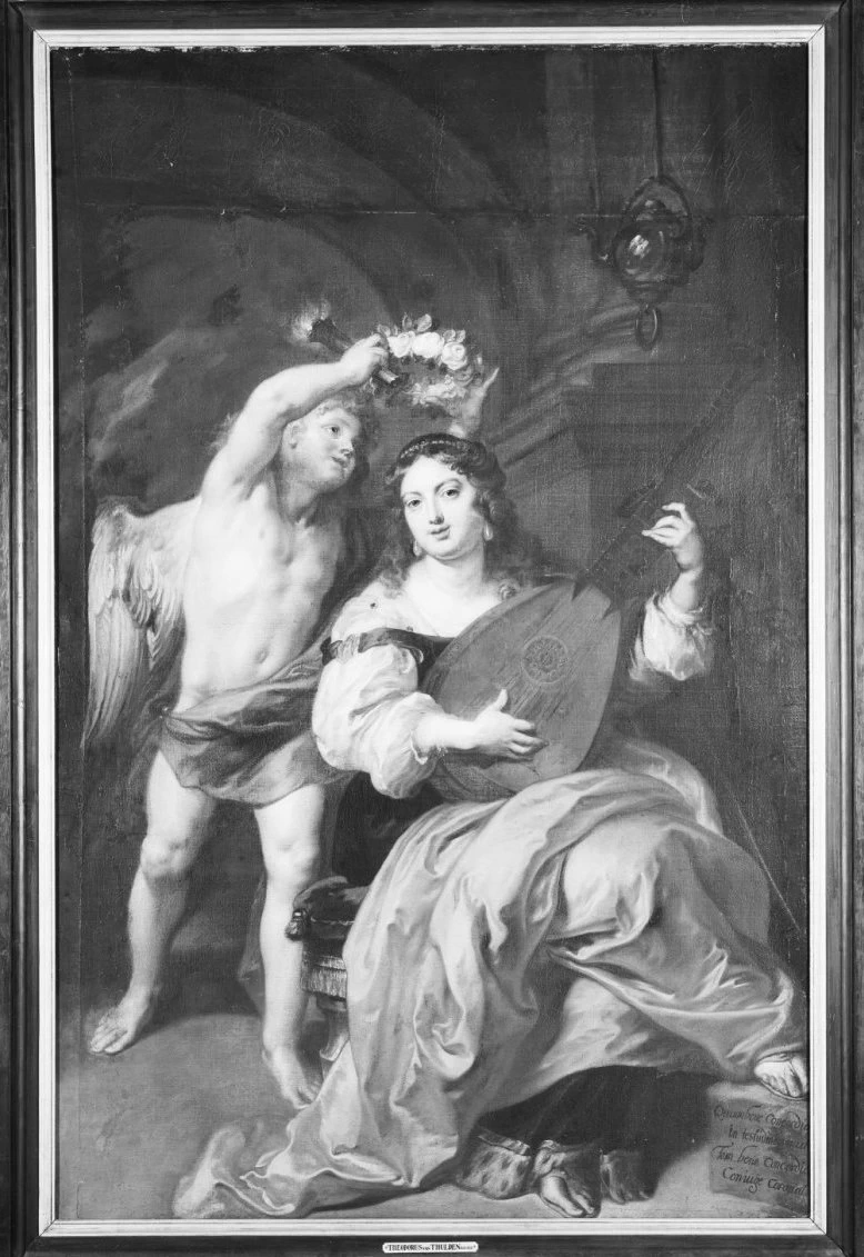 Theodoor van Thulden 87 Ritratto di Maria van Balen, moglie di Th. van Thulden, come suonatore di liuto Noord Brabants Museum te 's Hertogenbosch Amsterdam