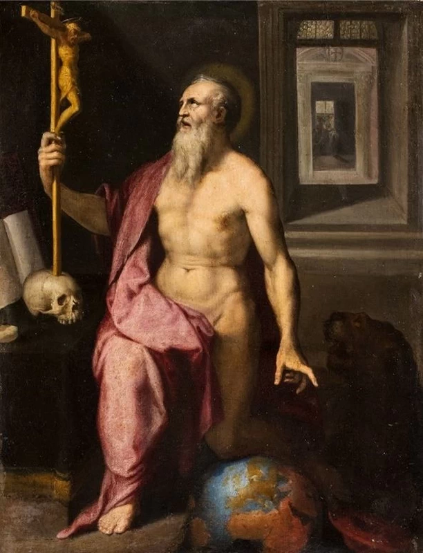 Santi di Tito 229 San Girolamo nello studio con ai piedi il mondo