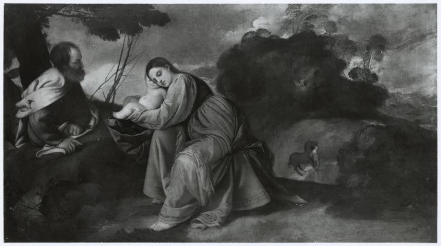 Riposo durante la fuga in egitto già contini bonacossi, ubicazione ignota