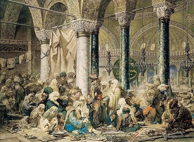 Gyula Tornai 79 Rifugiati in una galleria della mosche di Santa Sofia