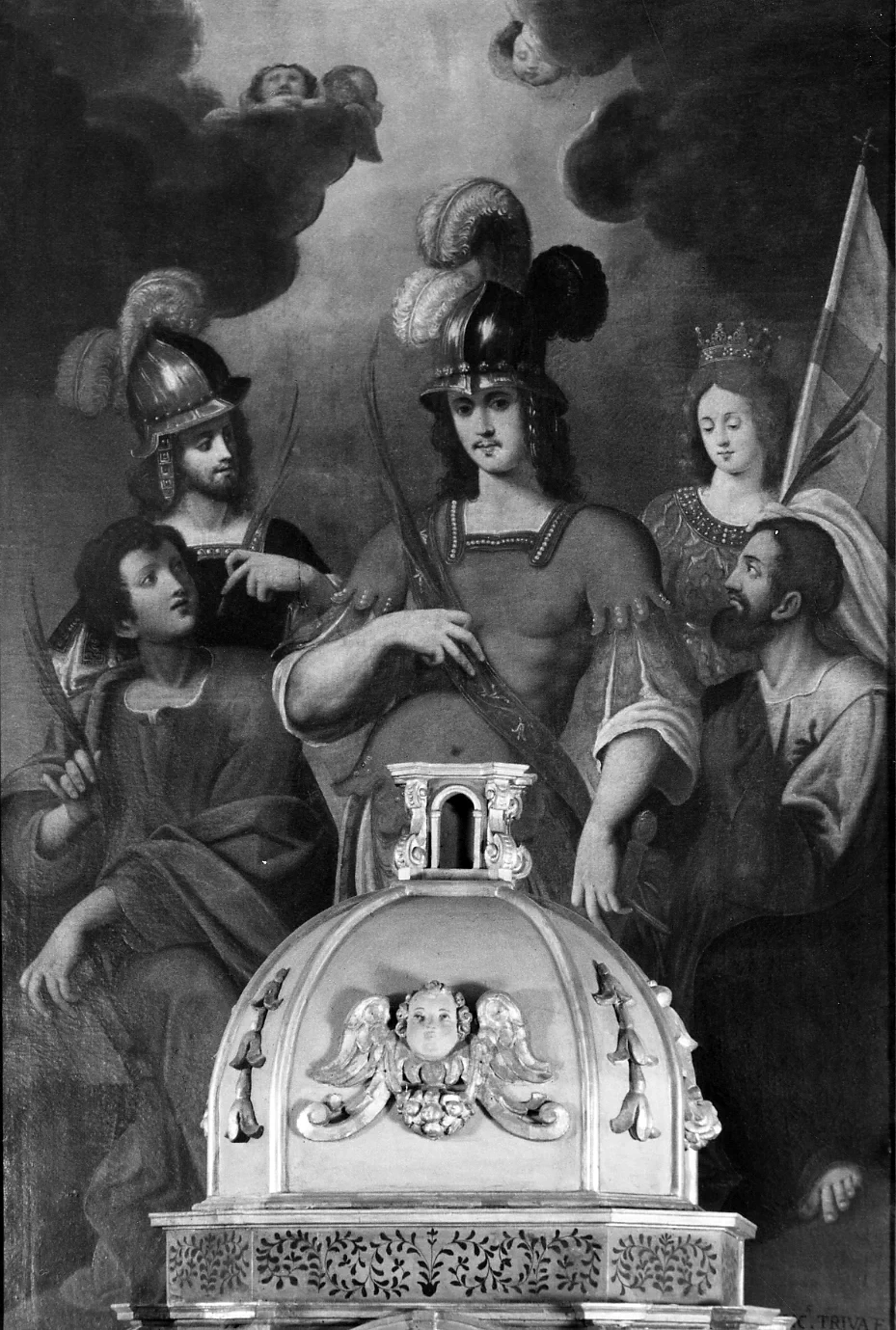 Antonio Domenico Triva 53 Sant'Antonino Martire, Santa Barbara e angeli Borgonovo val Tidone, Piacenza