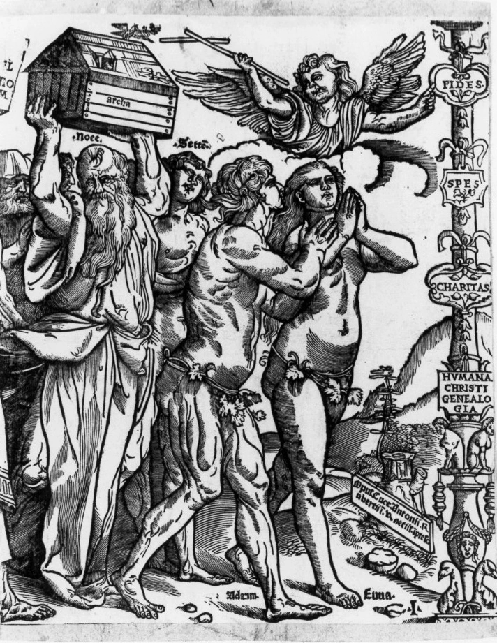 Degli Uberti L. (post 1517), Trionfo di Gesù Cristo con Adamo, Eva e Noè