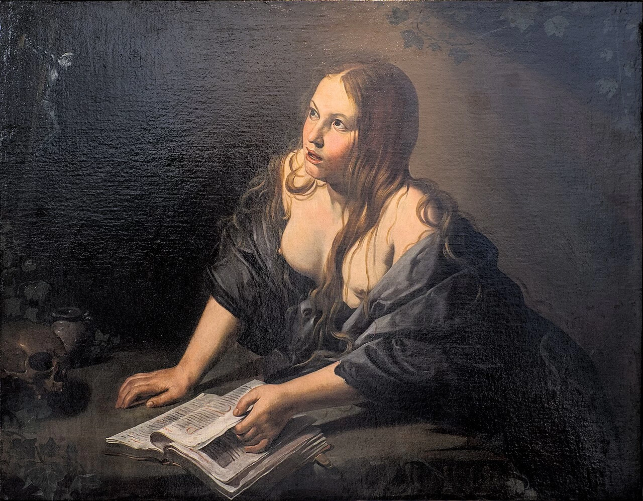 90 Valentin De Boulogne Maria Maddalena penitente Chambéry Museo delle Belle Arti
