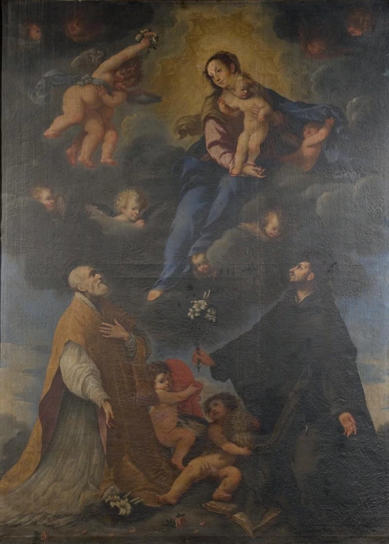 32 Vanni F. sec. XVI, Madonna con Gesù Bambino e San Filippo dipinto su tela beweb