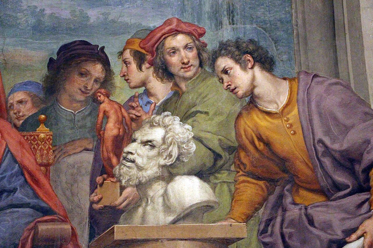 Vannini Ottavio 37 Lorenzo il Magnifico circondato dagli artist. Giuliano da Sangallo e il progetto della villa di Poggio a Caiano Palazzo Pitti, Firenze dettaglio 2