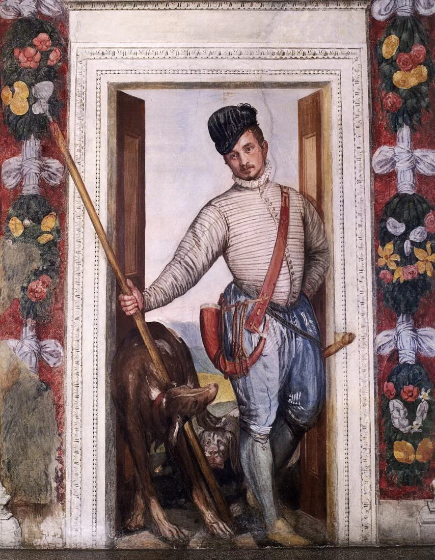 Uomo con cane - Villa Barbaro, Maser