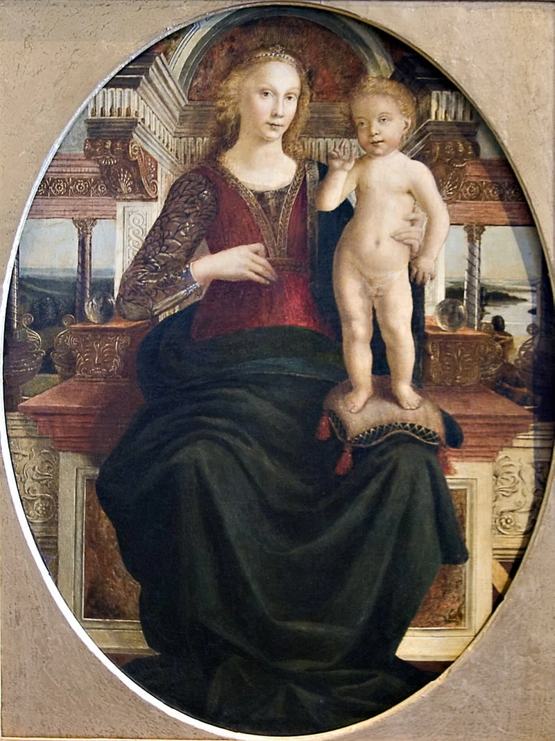 Madonna col Bambino in trono - scuola, Hermitage