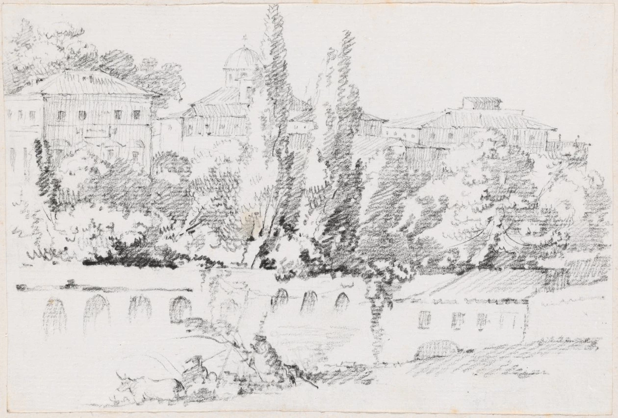 Joseph Marie Vien 110 Mura di Roma con Santa Maria del Popolo in lontananza National Gallery of Art