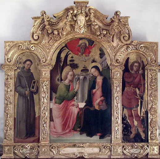 A. metà sec. XV, Trittico dell'Annunciazione e Santi