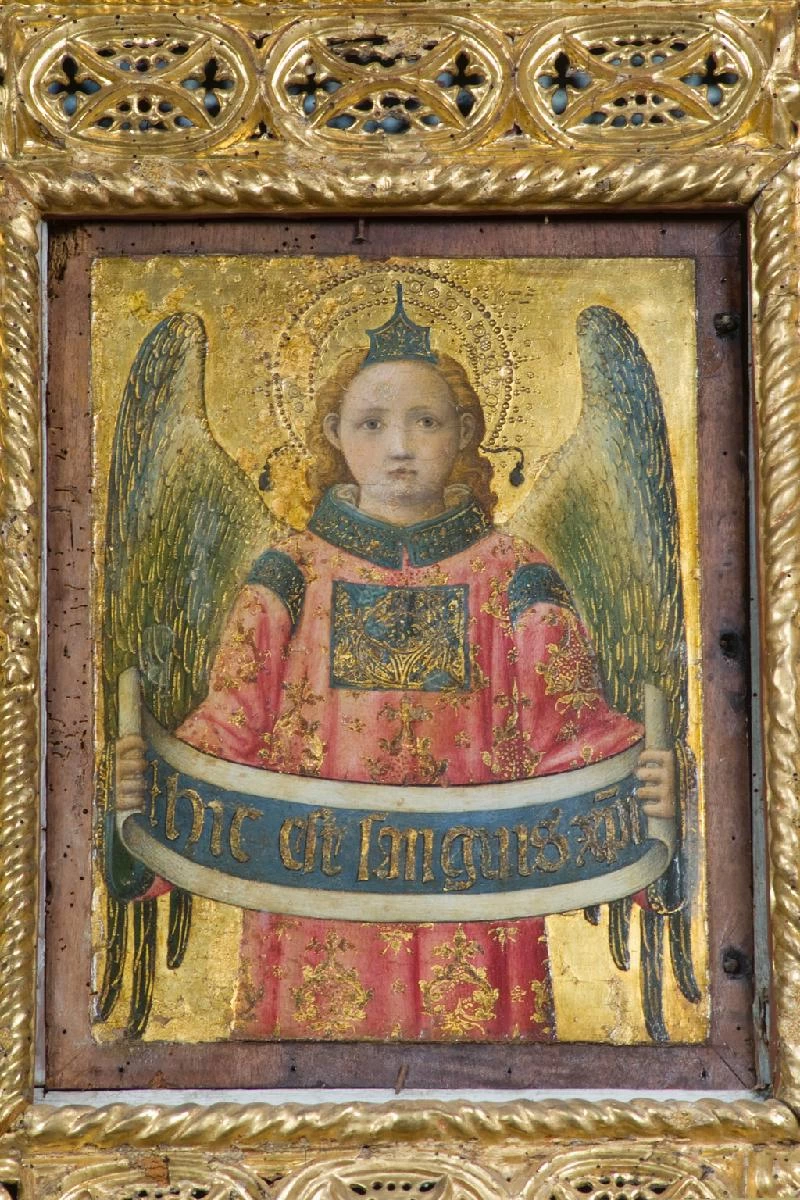 A. D'Alemagna G. (1443), Angelo con cartiglio