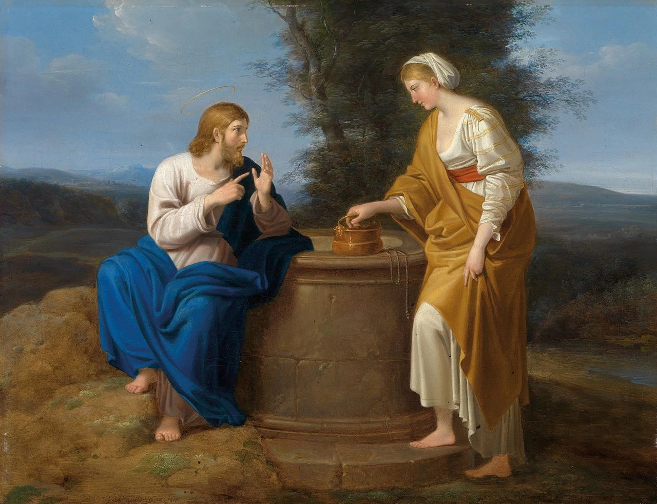 Ferdinand Georg Waldmüller 12 Cristo e la Samaritana