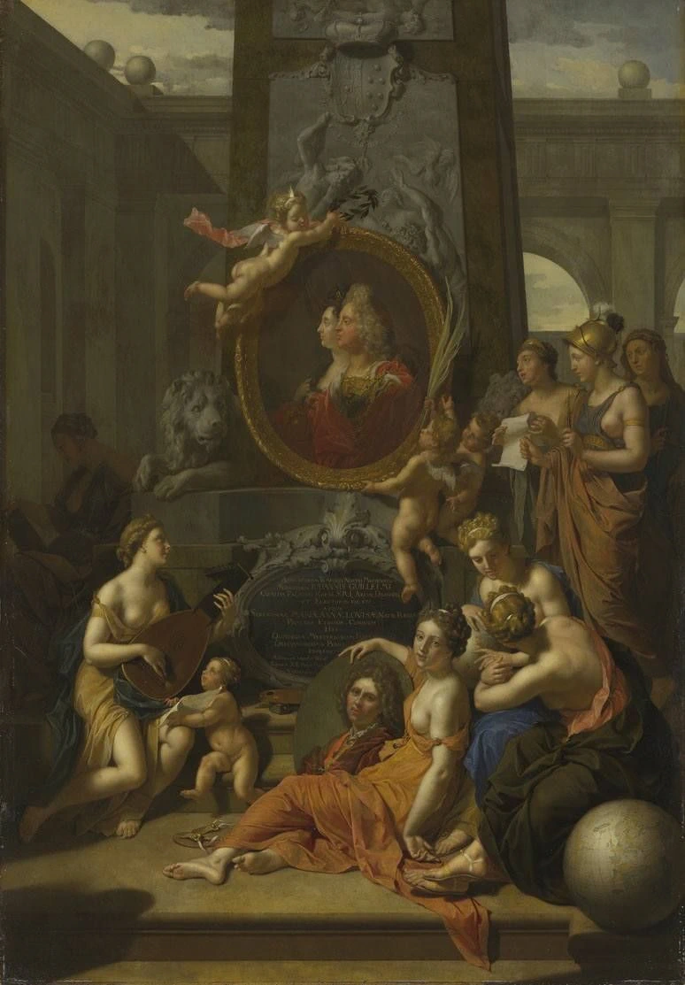 Adriaen van der Werff 62 Le arti rendono omaggio all'elettore Johann Wilhelm del Palatinato e alla moglie Maria Anna Louisa de' Medici Bavarian State Painting Collections, Monaco di Baviera