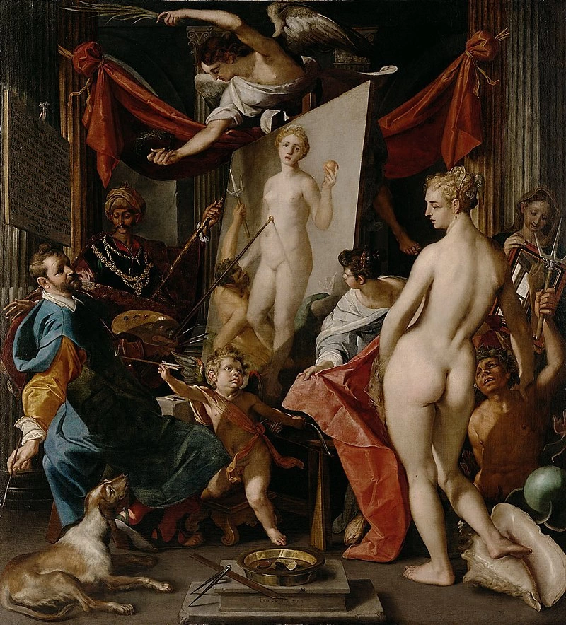 Apelle dipinge Campaspe prima di Alessandro, con un autoritratto come Apelle