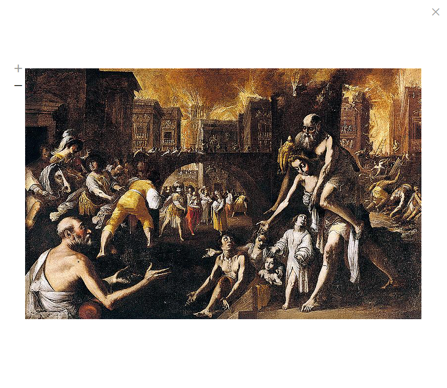 Enea che trasporta suo padre Anchise dal sacco di Troia