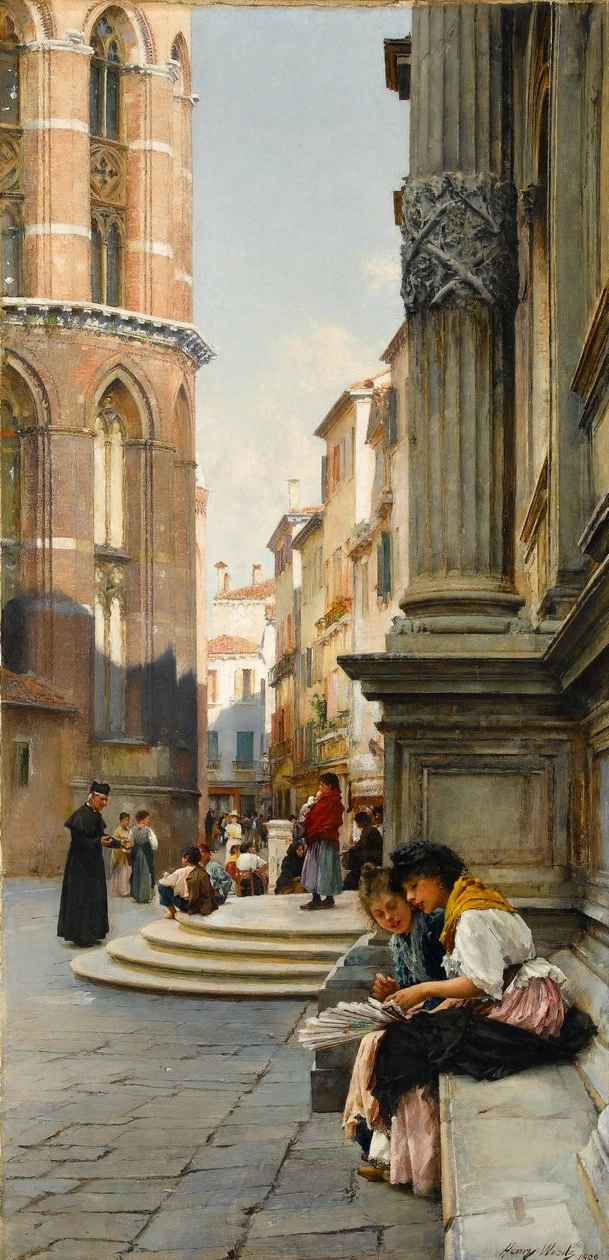 Henry Woods 17 La Chiesa dei Frari e la Scuola di San Rocco, Venezia, 1892