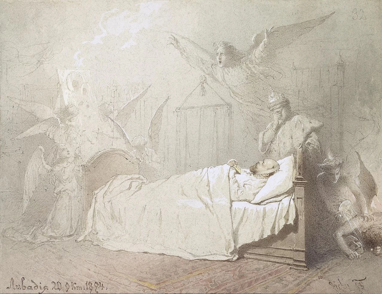 Mihály Zichy 53 Morte di Alessandro III a Livadia Hermitage, San Pietroburgo 1