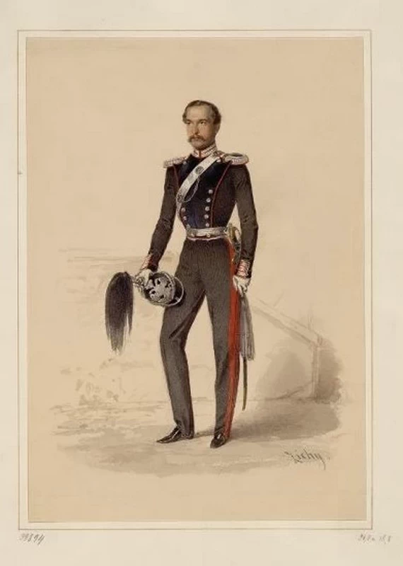 Mihály Zichy 68 Ritratto del capo ufficiale Evgeniy Timofeevich Krylov Hermitage, San Pietroburgo 4