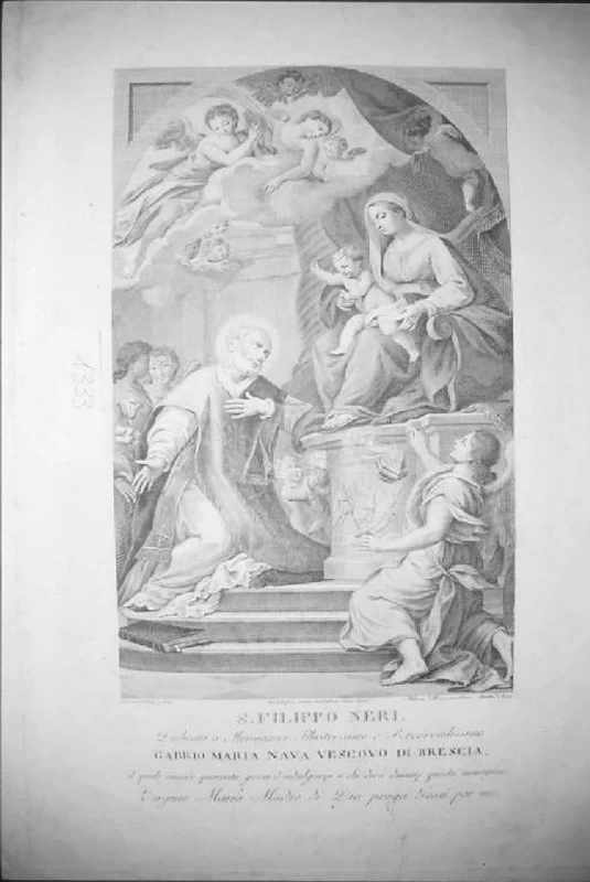 Giacomo Zoboli 73 San Filippo Neri ha la visione della Madonna con Bambino Fondazione Morcelli Repossi, Chiari, Brescia