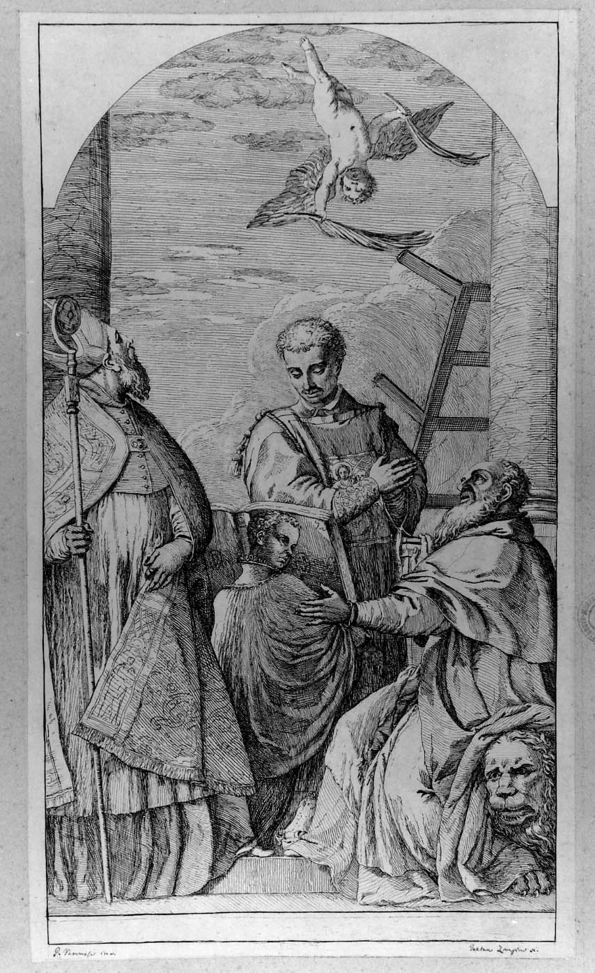 Gaetano Zompini 126 San Girolamo, San Lorenzo e San Prospero Collezione Remondini, Bassano del Grappa, Vicenza