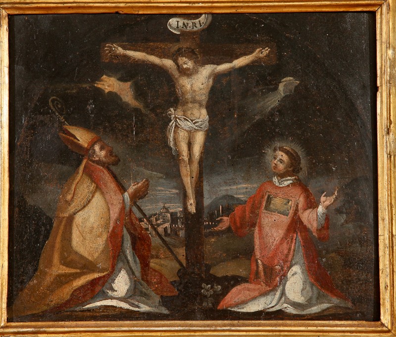 04 8 2 Ambito umbro sec. XVII, Gesù Cristo crocifisso con i santi Florido e Amanzio beweb
