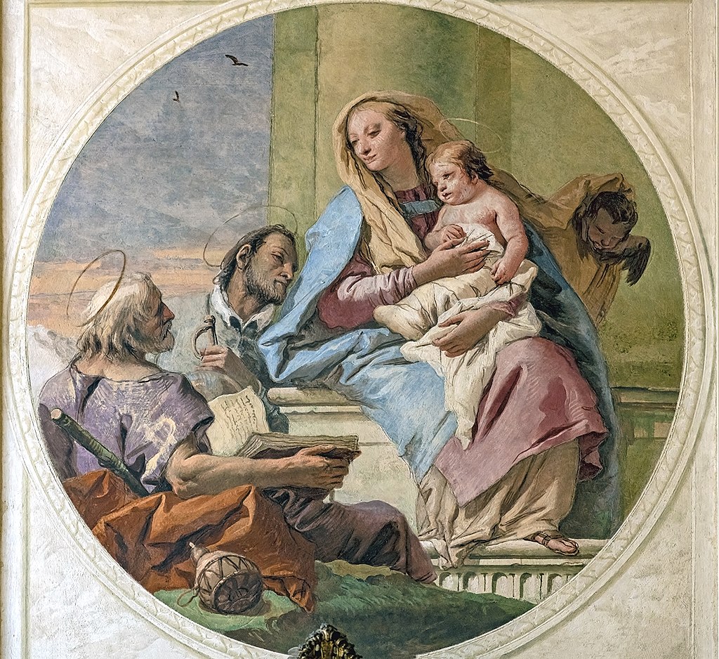 02 8 Ca'Rezzonico Cappella di Zianigo Madonna col Bambino adorata da San Girolamo Miani e da San Giacomo apostolo