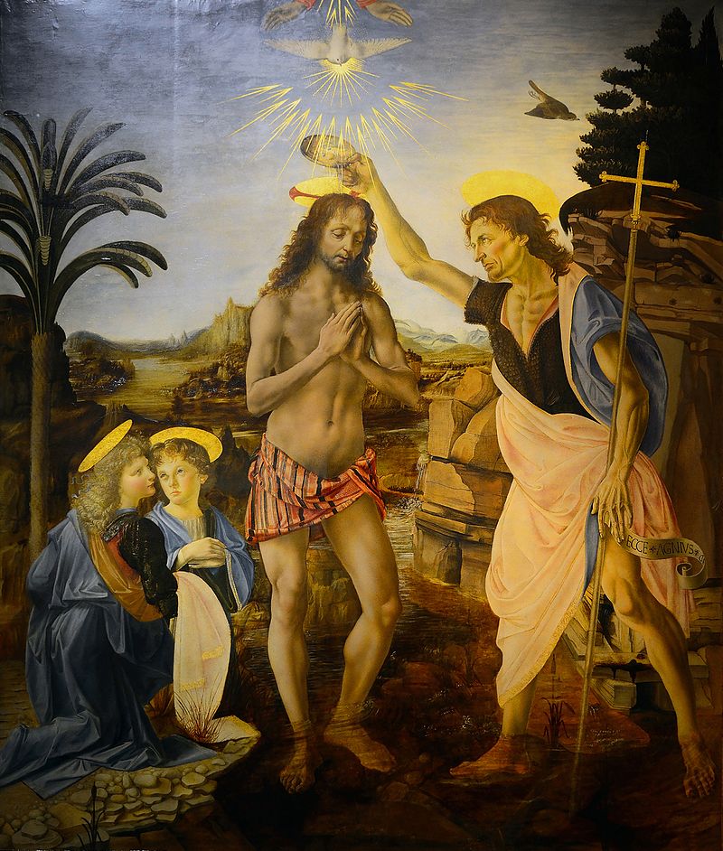 01 10 Il Battesimo di Cristo Verrocchio e aiuti