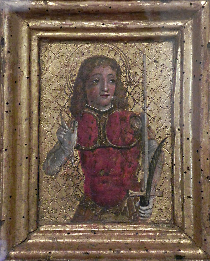 4 Dal Polittico di San Bartolomeo, dettaglio della base della cornice Sant'Alessandro