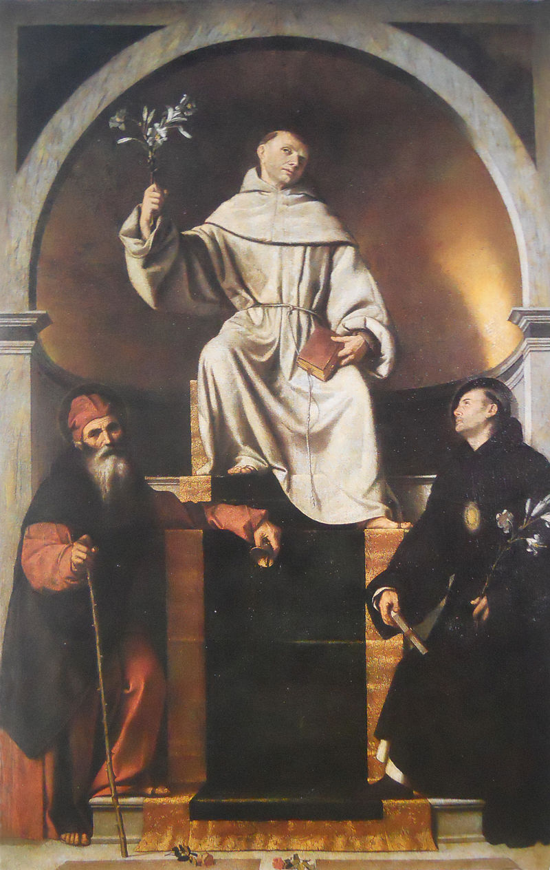 1-Moretto-Sant'Antonio di Padova tra i santi Antonio Abate e Nicola da Tolentino-Brescia