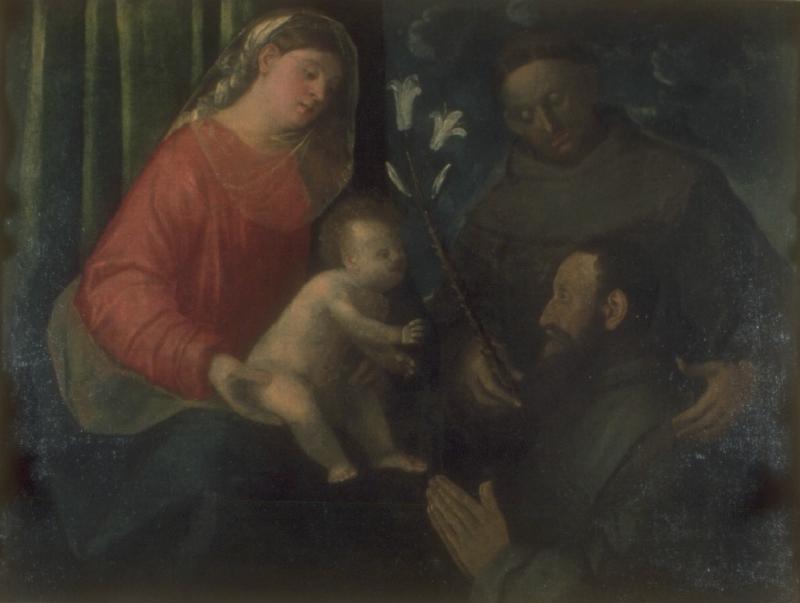 16-Cariani G. prima metà sec. XVI, Madonna con Gesù Bambino e Sant'Antonio-beweb
