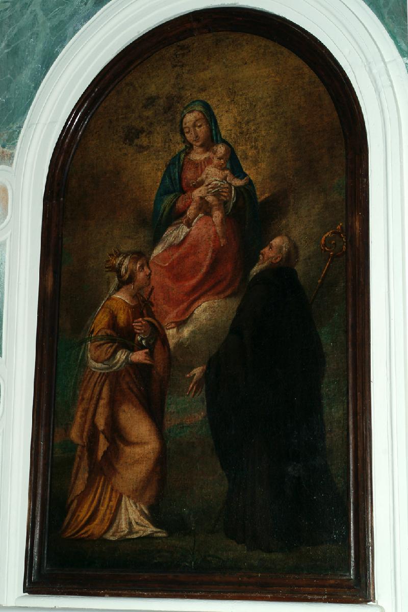 21 Ambito veneto sec. XVII, Madonna col Bambino tra i Santi Giustina e Benedetto beweb