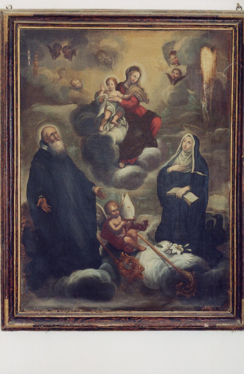 25 Ambito umbro sec. XVII, Madonna tra i Santi Benedetto e Scolastica beweb