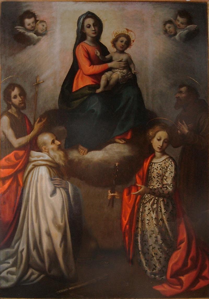 27 Curradi F. sec. XVII, Madonna in gloria e santi Agata. Francesco, Giovanni Battista e Benedetto