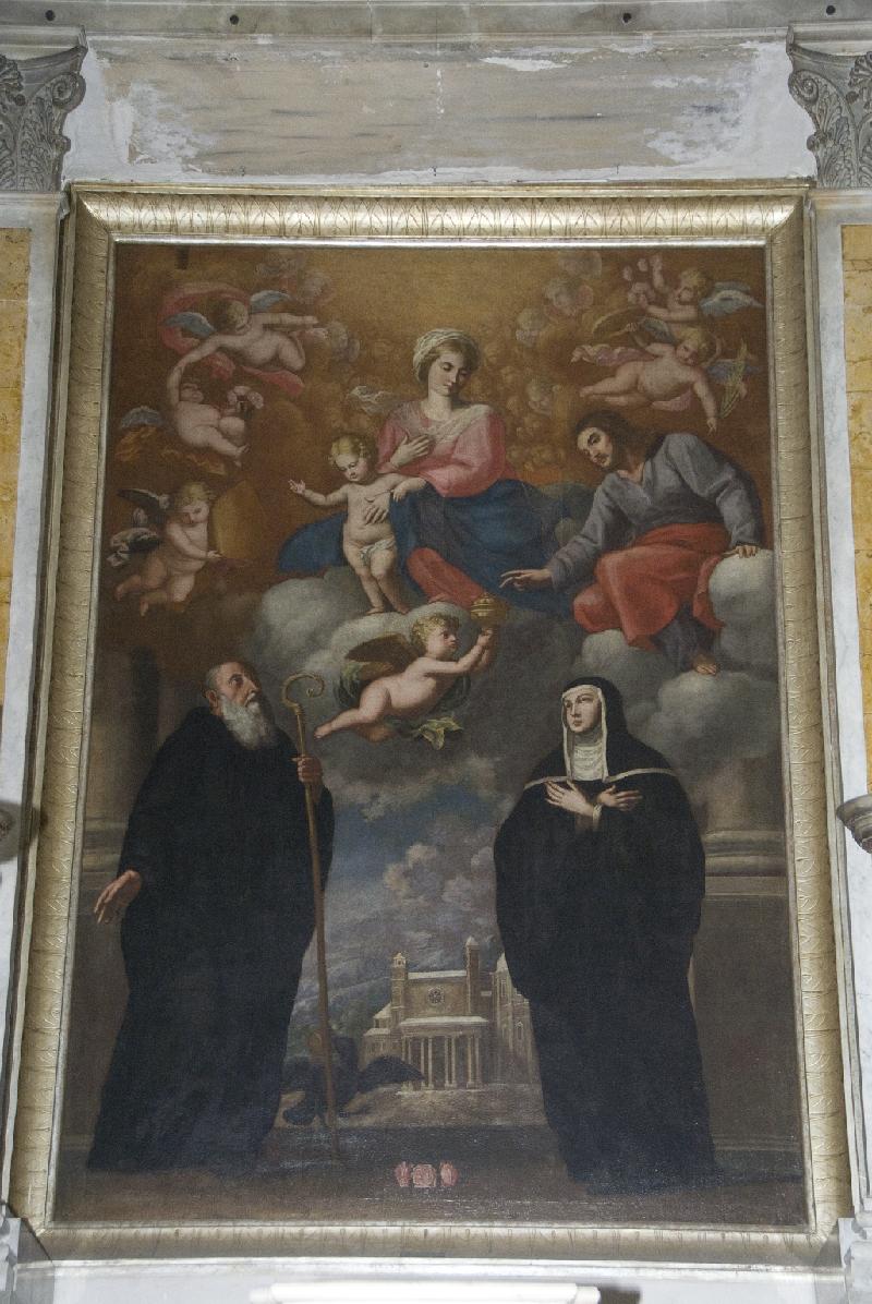 35 Rosa C. sec. XVII, Dipinto della Madonna tra San Benedetto e Santa Scolastica beweb