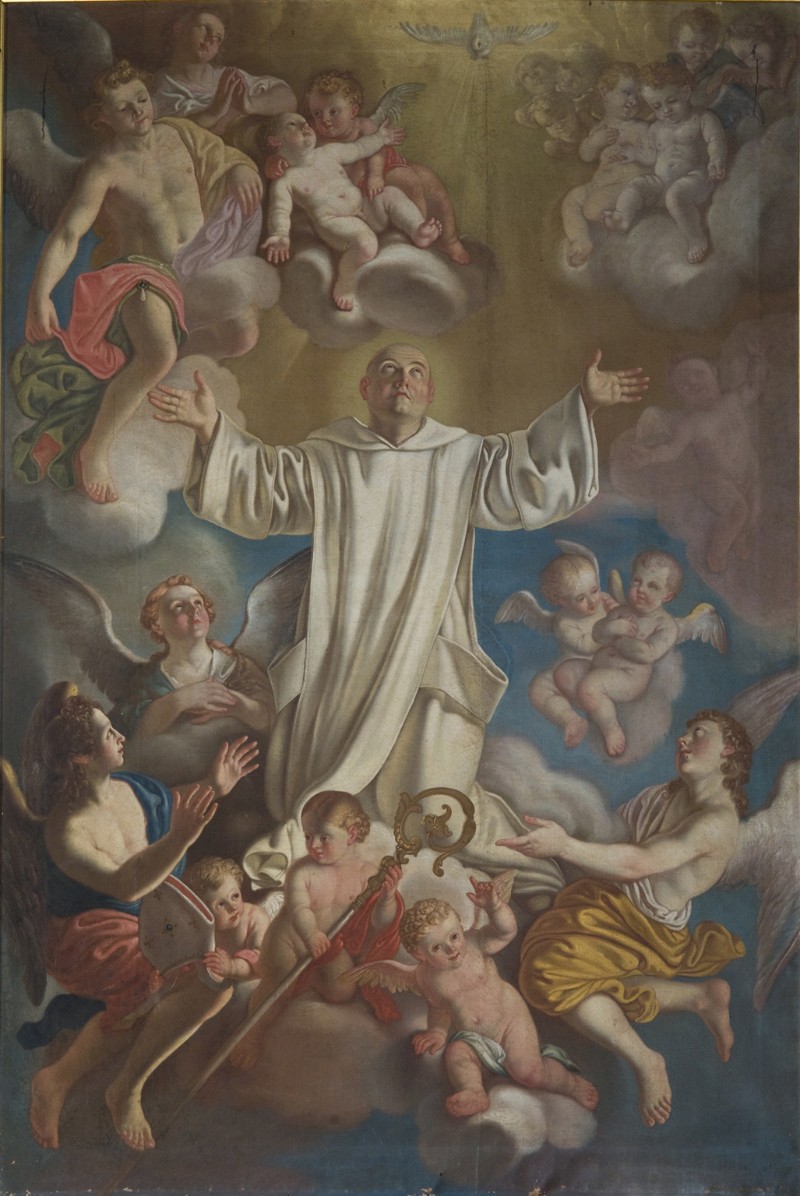 Imbert J. (1752), San Bruno ascende al cielo in un trionfo di angeli dipinto beweb