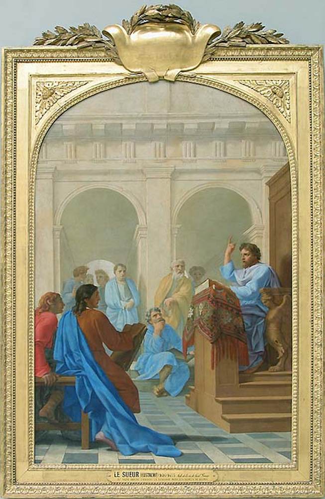 LE SUEUR, Eustache San Bruno insegna teologia nelle scuole di Reims Musée du Louvre, Paris
