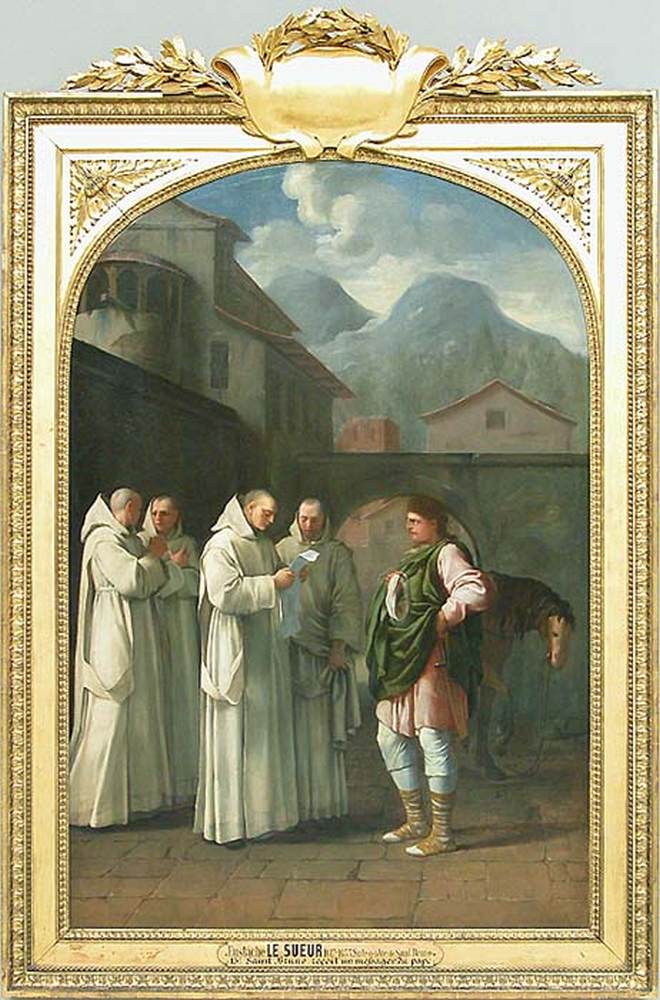 LE SUEUR, Eustache San Bruno riceve un messaggio dal Papa Musée du Louvre, Paris