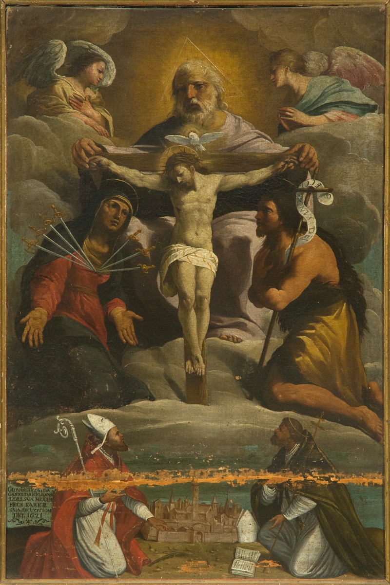 24 Castelli A. (1621), Trinità in gloria con Madonna dei sette dolori e santi beweb